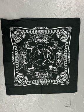 Black White Dethklok Bandana with Gothic Design